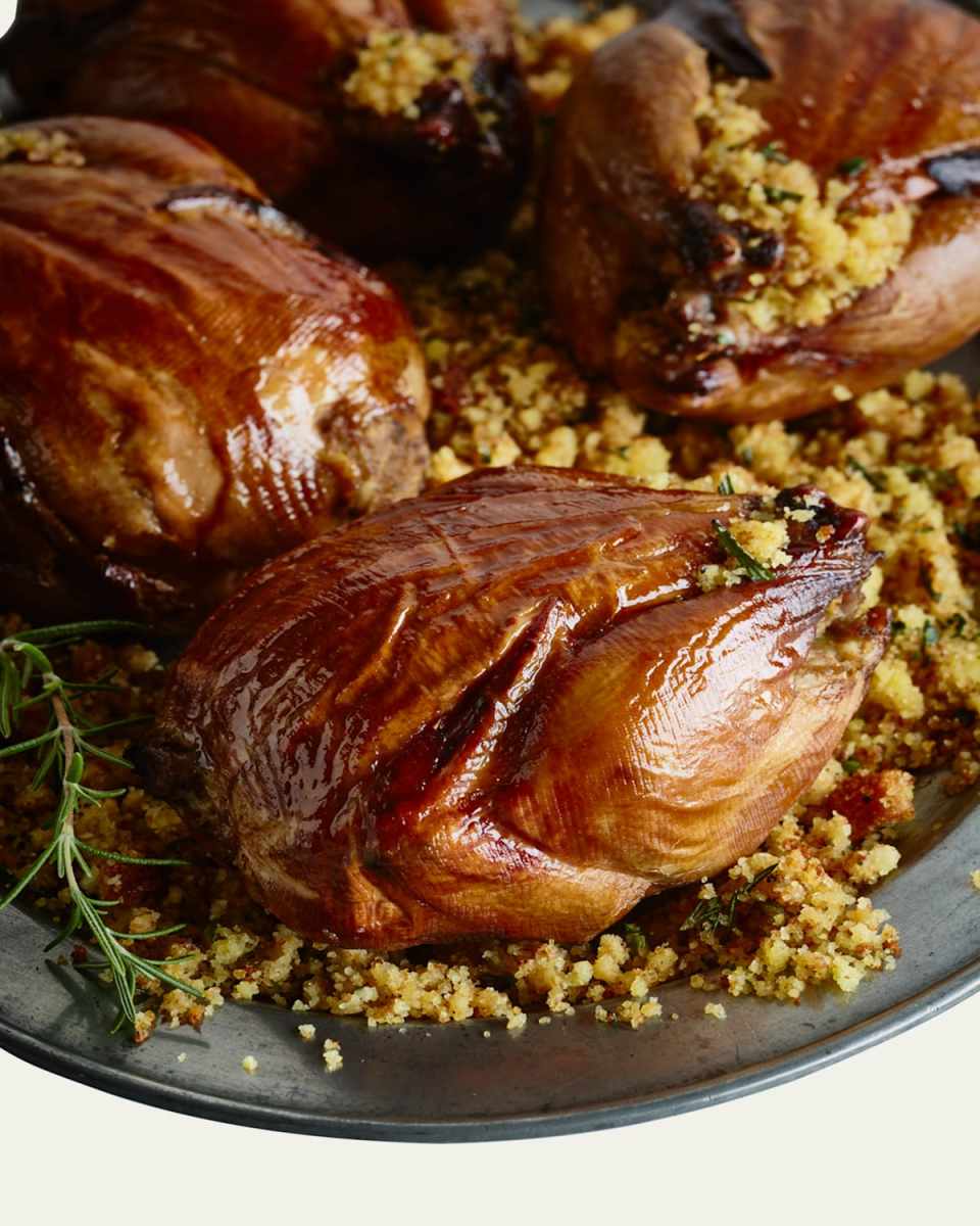 Stuffed Cornish Hens, For 4-6 People